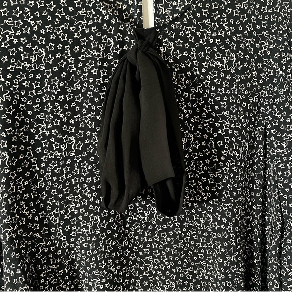 Zara Long Sleeve Mod Star Print Dress with Bow - Picture 3 of 7